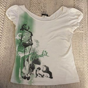 Capped Sleaved Blondie T-shirt. L (Juniors)